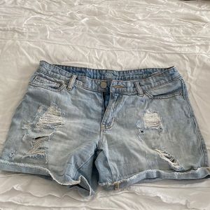 Short jean shorts , distressed by GAP , barely worn